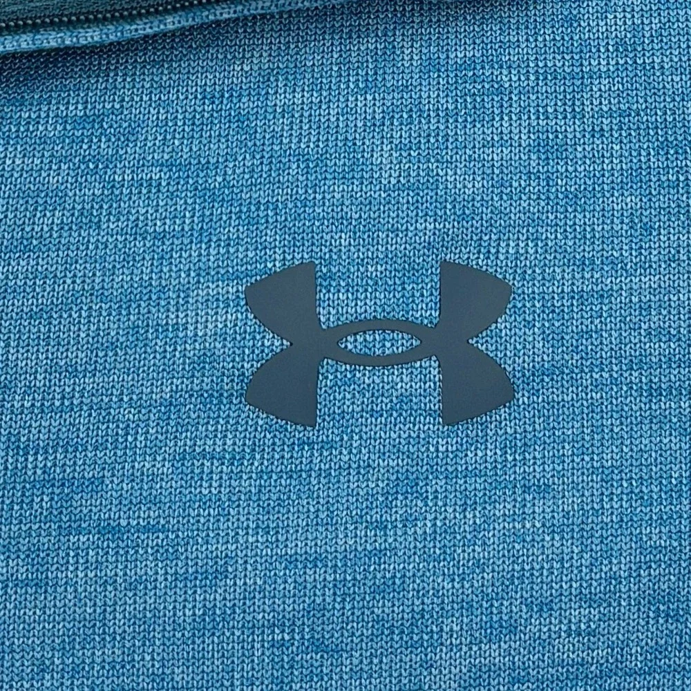 Under Armour Golf Quarter Zip Pullover Mens Medium Heather Teal Blue ColdGear M